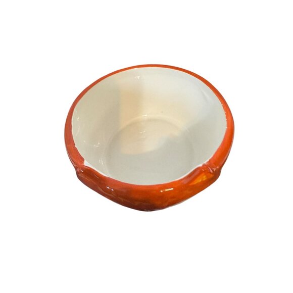 Fox-Shaped Orange & White Earthenware Bowl - Picture 5 of 9